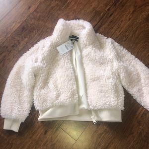 Faux shearling bomber jacket